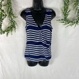 𝅺charming Charlie Sleeveless Striped Blouse S